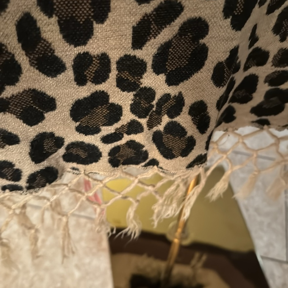 LeRumi leopard fringe cardigan NEW w Tag - Picture 7 of 12